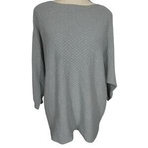 Vila Milano Women's Waffle Knit Pullover Sweater Dolman Sleeves Mint Green